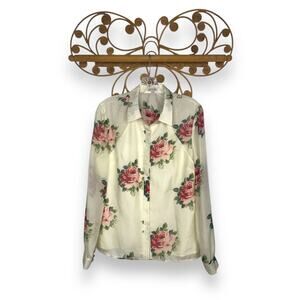 J. Peterman New Era English Blouse ivory, pink 6